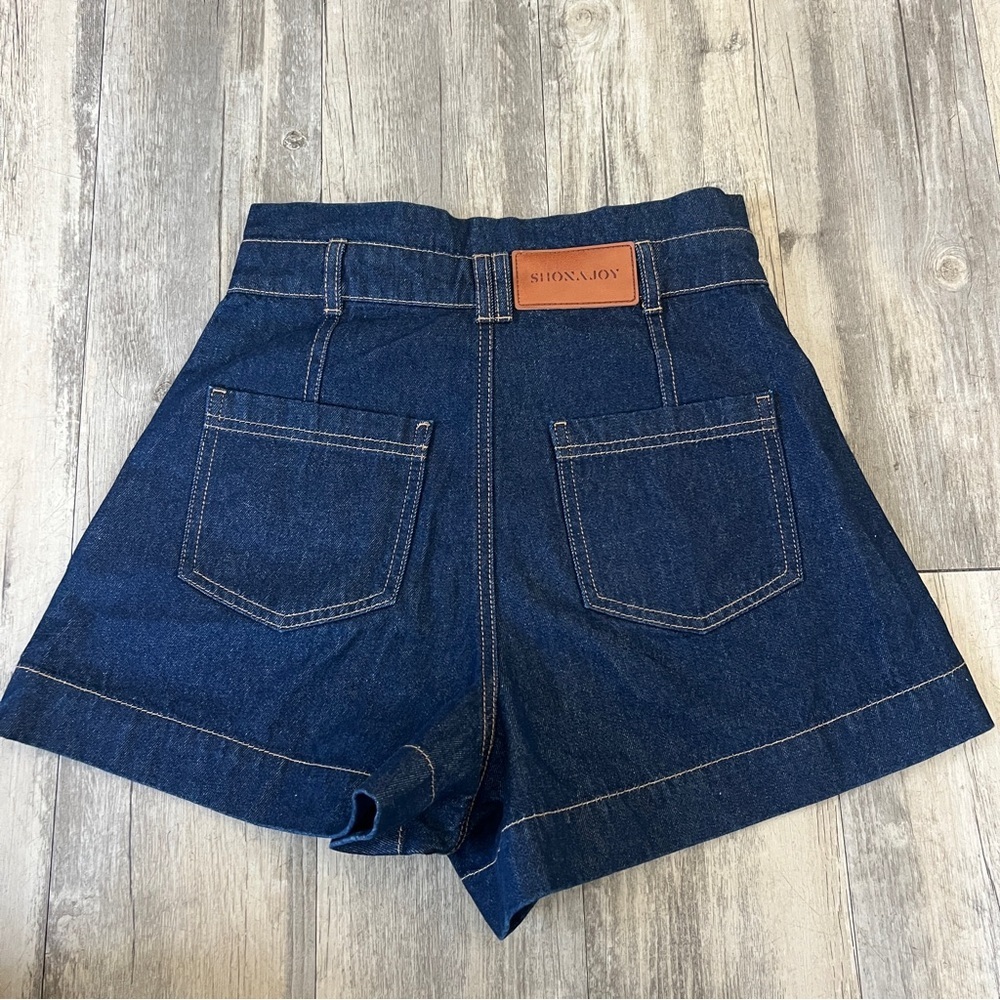 Shona Joy Rita High Waisted Flare Short and Rita Pullover Top Denim Indigo - Picture 13 of 15